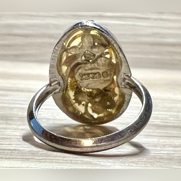 Vintage Designer Avon Silver Steampunk Gear Statement Ring, Size 7.5 - Picture 4 of 10